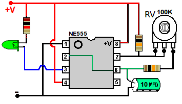 間歇繪制一個LED NE555